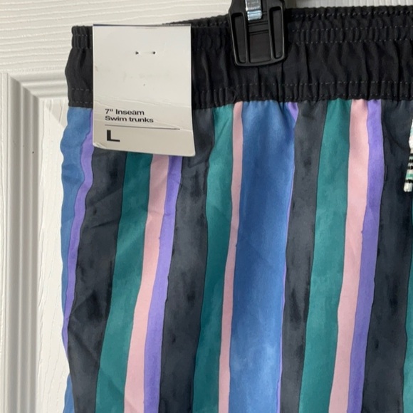 Original Use - Vertical Striped Swim Trunks Mens Size L - Picture 3 of 6